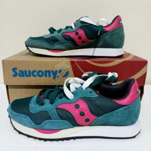 Saucony Women DXN Trainer Shoes (Green and Pink), US 5